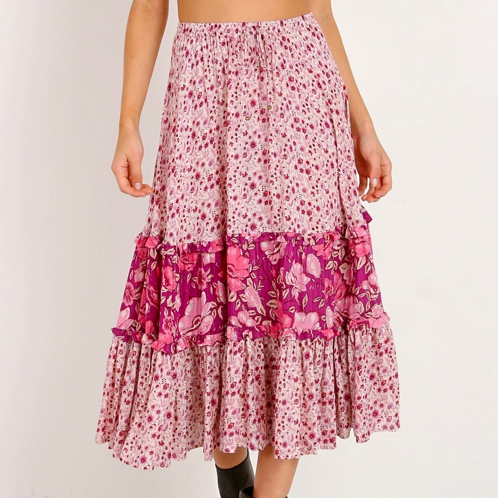 Spell & The Gypsy Winona Midi Skirt Berry